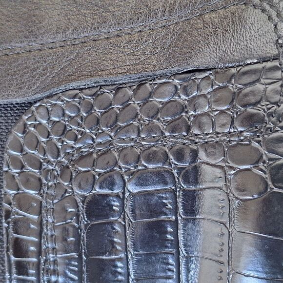 Dolce Vita Huey Lugged Chelsea Ankle Boot Black Exotic Croc size 10 Women's EUC - Picture 12 of 12